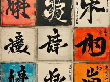 九宫格书法艺术，动态素材中的古典韵味探寻