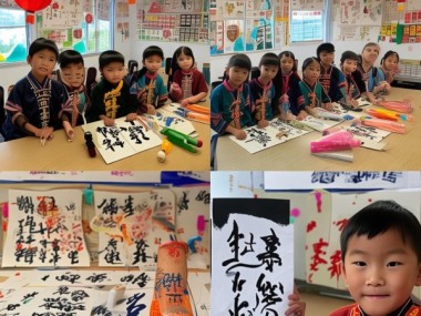 二年级书法节创意无限，生活用品书法焕新风
