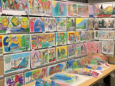 童真笔触绘艺术，二年级硬笔书画展盛宴