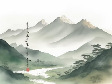 山川黛色青，全诗行书法的艺术韵味与意境解析