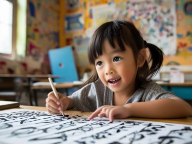童真墨韵，二年级小学生书法生活颂