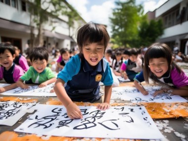 童趣盎然，校园小学生动态书法作品盛宴
