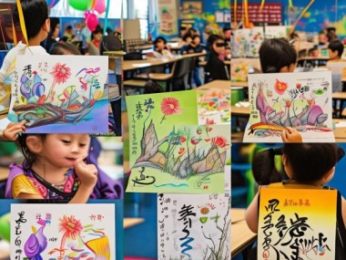童趣盎然，三年级学生创意飞行书法展艺术风采