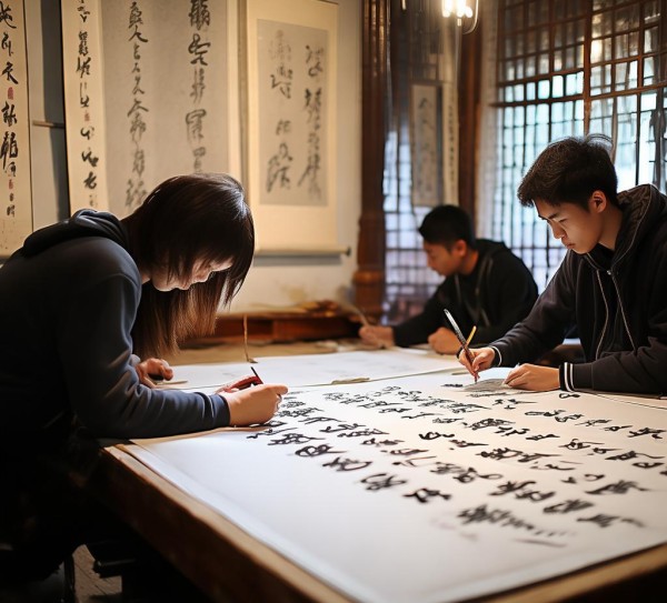 三人行书画艺术学校，探寻颜真卿硬笔书法的传承之美,三人行书画艺术学校，探寻颜真卿硬笔书法的传承之美,书法,书法展,第1张