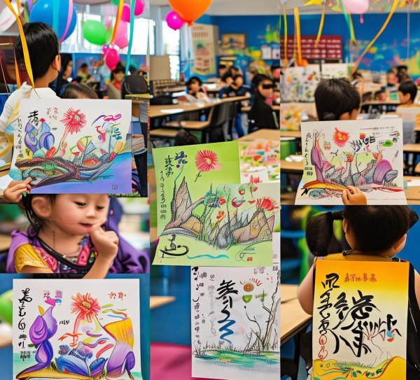 童趣盎然，三年级学生创意飞行书法展艺术风采,童趣盎然，三年级学生创意飞行书法展艺术风采,书法,第1张